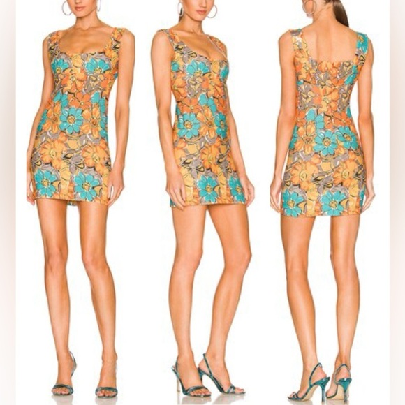 Miaou Vivi Dress in Parisian Flower Orange - Picture 2 of 11